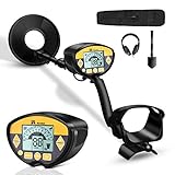 RM RICOMAX Metal Detector - Professional Metal Detector for Adults, Upgraded Waterproof with Superior High-Accuracy Metal Detector, 9'' Detection Depth Gold Detector with LCD Display & Headphone Jack