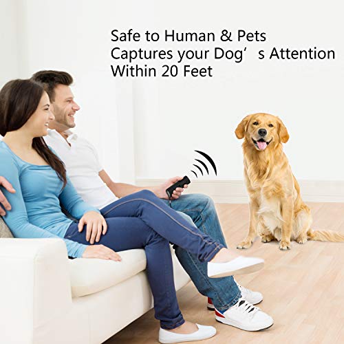 Frienda LED Ultraschall Hunde Repeller und Trainer Gerät 3 in 1 Anti Bellen Stop Rinde Handheld Hunde Trainingsgerät (Schwarz)
