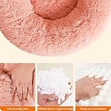 HMTOPE Orthopädisches Hundebett rund Hundekissen Hundesofa Katzenbett Donut Kuscheliges Hundekorb Waschbar, 100 cm Ø, Rosa