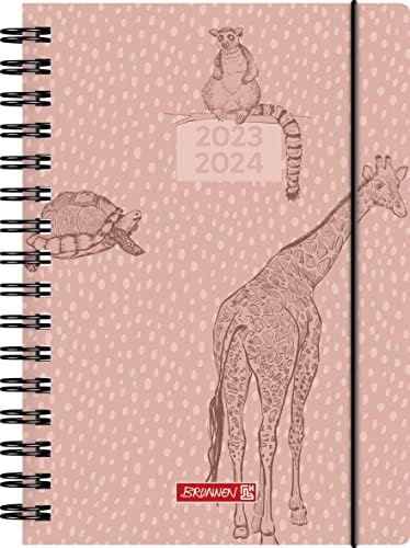Buchkalender 2023 1 Tag 1 Seite A5 BRUNNEN Schülerkalender „Wild Animals“ 2023/2024 1 Seite = 1 Tag A5