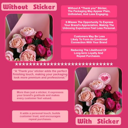 Image of Trifirt Self Adhesive Thank You Stickers for Packaging | Waterproof Vinyl Labels for Small Business, Gift Wrapping, Envelopes, Boxes & Mailers | Strong Adhesive, Easy Peel & Stick (Pattern 7)