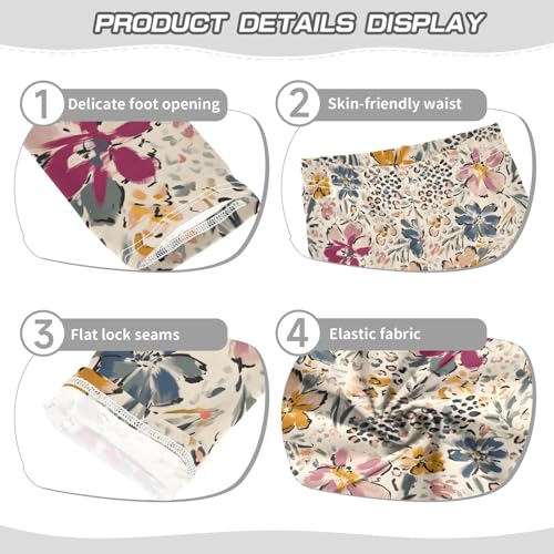 Girls' Athletic Leggings Ankle Length Yoga Dance Pants Kids Teen 4T Flower3