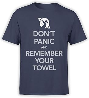 FANTUCCI Unisex The Hitchhiker's Guide to The Galaxy T-Shirts | Don't Panic | 100% Cotton