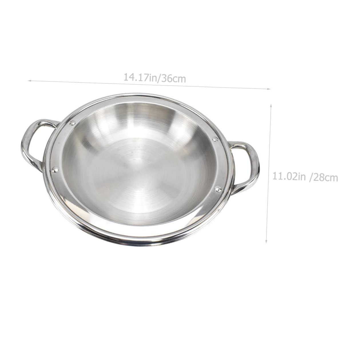 3pcs Silver Small Handle Noodle Pan Wok with Paella Home Platter Gas Shabu Ramen Stir Sirviendo Inoxidable Poco profundo Conveniente Cocina Multifunción Hornear Aperitivo Acero Cocina ollas y sa