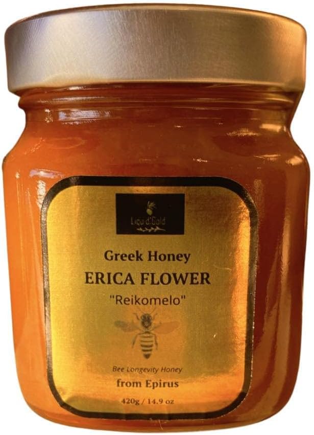 Liquid Gold ™ Greek Erica Flower (Autumn Heather or 'Ereiki') Honey, 420 gr