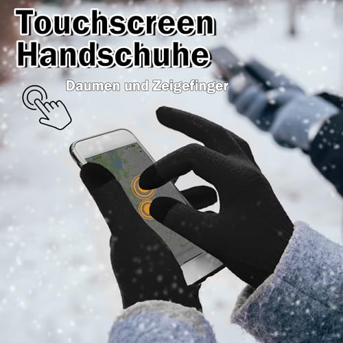 ineepor Alpaka Handschuhe Herren Damen Winter Strickhandschuhe Thermo Warme Wolle Gloves Touchscreen Dünne Grip Weich Rutschfest Flexible
