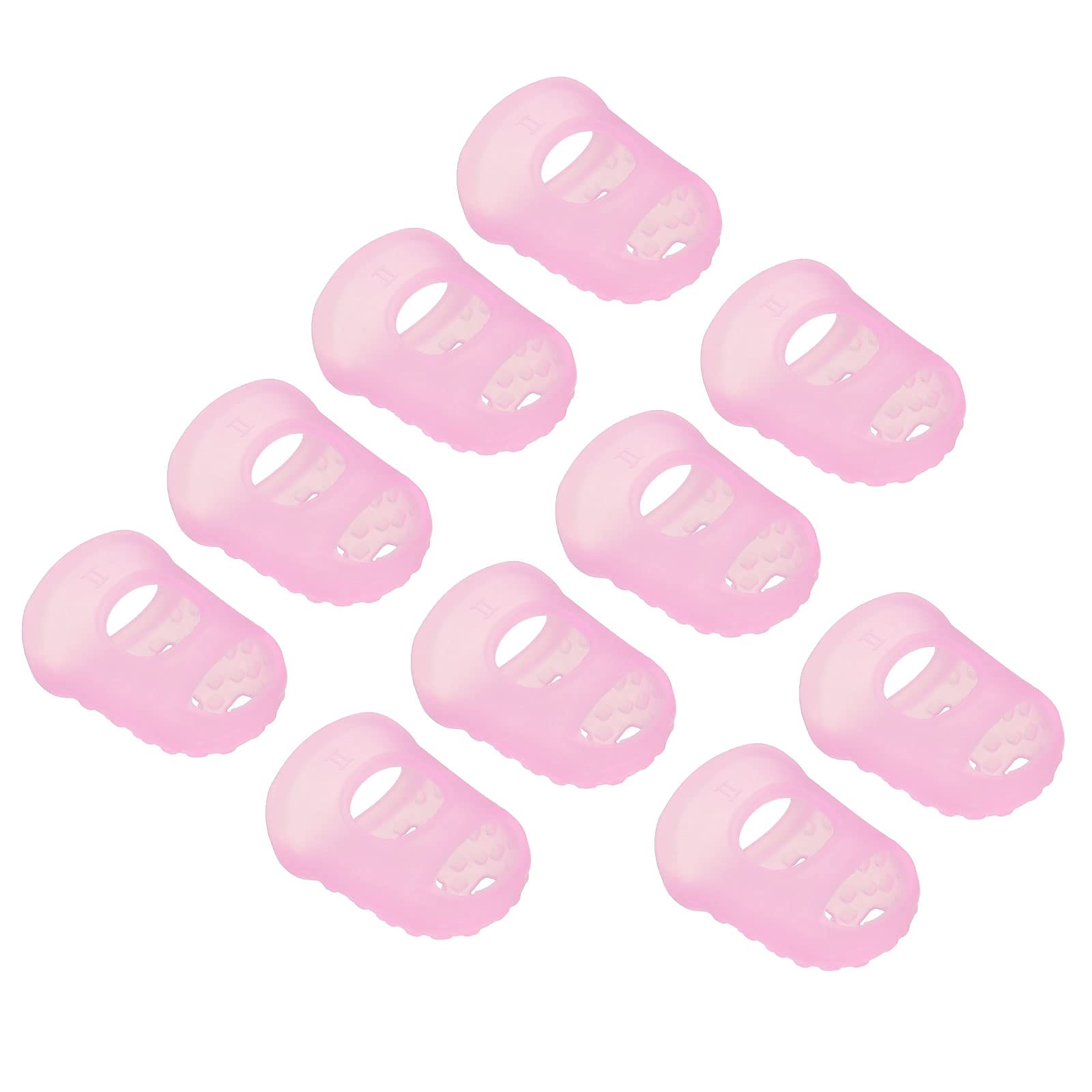 PATIKIL Finger Tips Anti Slip Fingertip Protector, 20 Pack 28mm Silicone Finger Guard for Paper Sorting Sewing Guitar Playing, Pink M Size