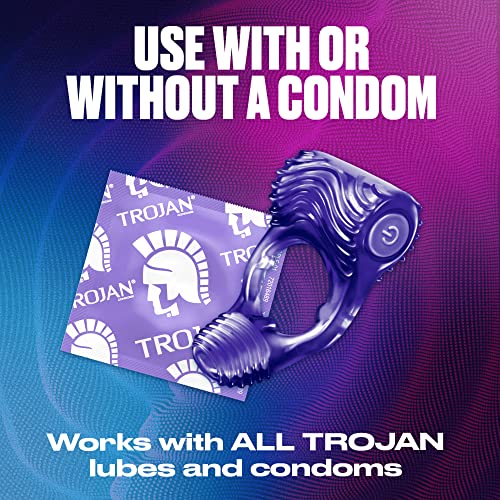 Trojan Vibrations Tandem Couples Vibrating Ring, Personal Massager, 1 Count #TOP5