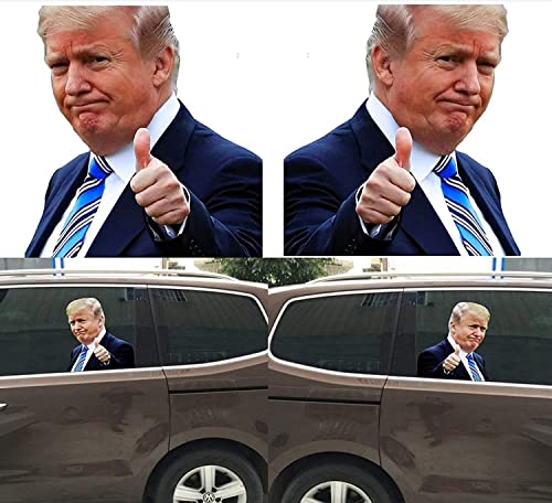 WONDERVY 2PCS Trump Stickers Car Window Sticker Car Decal Donald Trump Stickers Window Cling Easy Removal Window Stickers(Right and Left) (Style 1)