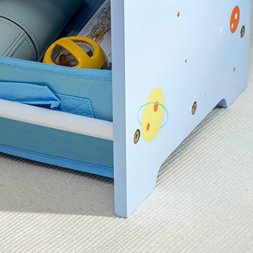 ZONEKIZ Kids Storage Unit Toy Box Organiser Bookshelf w/ Nine Removable Baskets, for Bedroom, Nursery, Playroom - Blue