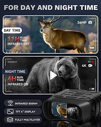 Digital Night Vision Goggles For Complete Darkness, Night Vision Binoculars For Adults With Binoculars Harness Bag And 32Gb Card, Infrared Goggles For Hunting #TOP4