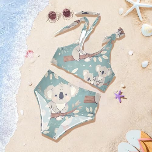 Girls' Bikini Set, Cute Koala Bear Baby on Branch Kids Swimsuit 2 Pcs Beach Bathing Suit4