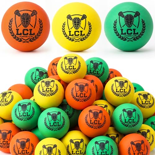 Teyva Daily 24 Packs Soft Foam Lacrosse Balls Bulk Lacrosse Soft Practice Balls for Youth Indoor Training College and High School Official Size for Games Training