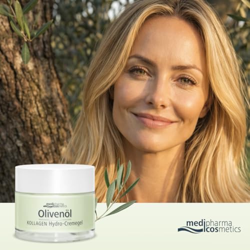medipharma cosmetics Olivenöl Kollagen Hydro-Cremegel – Mit Niacinamid & Kollagen – Mildert Falten – Stärkt die Hautelastizität – Spendet intensive Feuchtigkeit