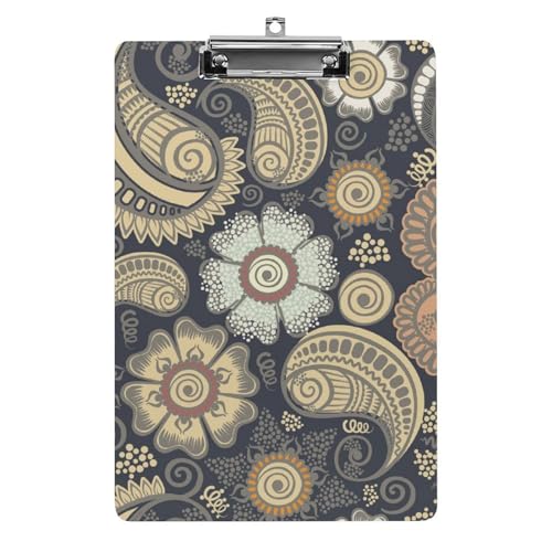ペイズリー A4 クリップボード バインダークリップ クリップファイル ファイルボード スケッチボード カルテ記入用 下敷き 書類整理 メモ帳 保管 オフィス用品 用箋ばさみ 用箋挟み 多機能 シンプル 便利