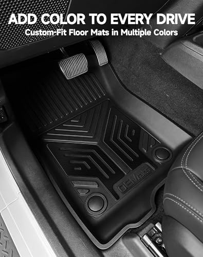 Image of Premium Color TPE Floor Mats for Jeep Wrangler JL 2018-2026 4 Door Gas /MHEV Type (Not Fit for JK or PHEV) | Carbon Fiber Wing Design | All-Weather Car Floor Liners Full Set 1st & 2nd Row Mats