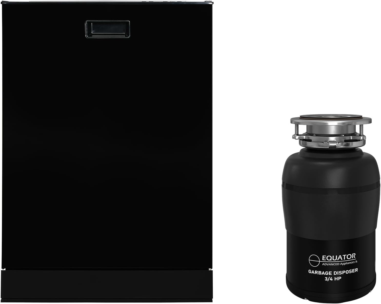 Pemberly Row 24" Dishwasher with 15 Place Setting Capacity, 110V Energy Star, Includes 3/4 HP Garbage Disposer, Quiet Operation 51 dB, Sanitize Function, Versatile Cleaning Modes, Kitchen Appliance