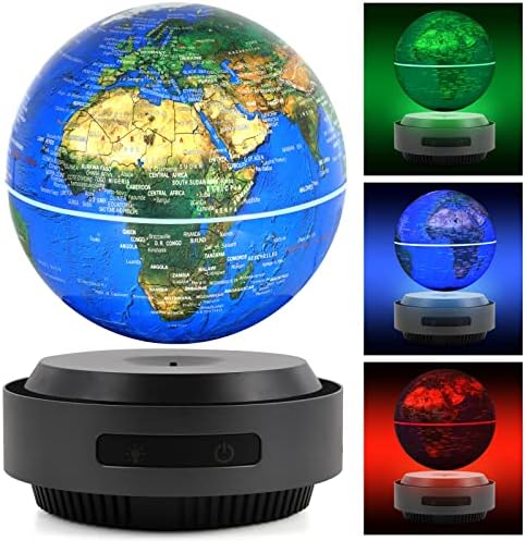 Automatic lifting Magnetic Levitation Floating Globe Anti Gravity Rotating World Map with LED Light for Educational Gift Home Office Desk Decoration