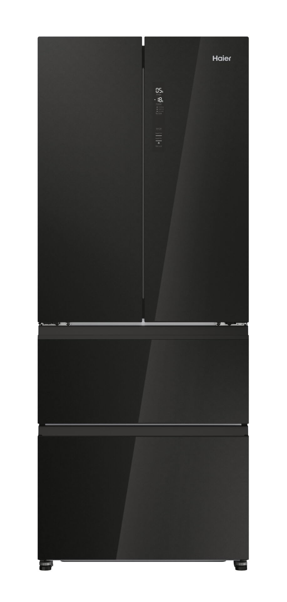 Haier HFR3718ENGB - Frigorifero no frost, americano, 402 litri, Libera Installazione, colore Nero, Classe energetica E
