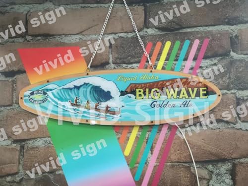 Queen Sense 20\"x6\" Kona Brewings Big Wave Golden Ale LED Sign Light Vivid Printing Beer Bar Pub Decor LED Lamp A120KBBGAV3-LED2D