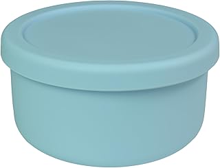 24oz Silicone Food Storage Containers,Round Bowls with Lids - Meal Prep Containers for Kitchen Serving, Salad & Lunch - Airtight, Microwave/Fridge/Dishwasher Safe, BPA-Free (Grayish blue, 1PACK)