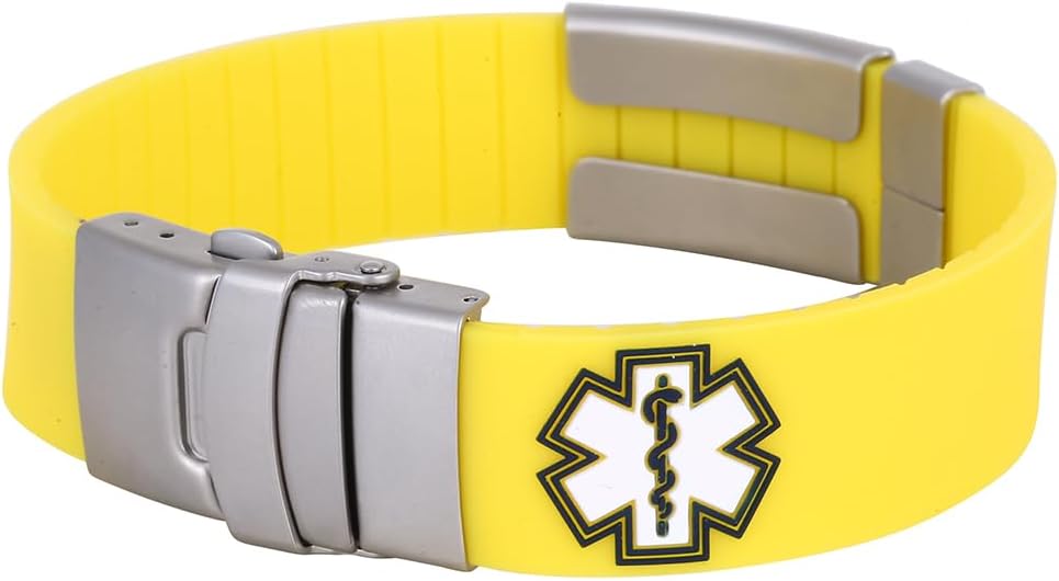 TINGKU Customized Sport Medical Alert Bracelet for Men Women Free Engraving Personalized SOS ID Bracelets