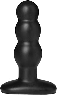 Doc Johnson TRUSKYN Dual Density Silicone - The Tru Plug - Ripple - 4.5 in. Long and 1.3 in. Wide - Firm Core with Soft Skin-Like Exterior - Anal Toy - Black