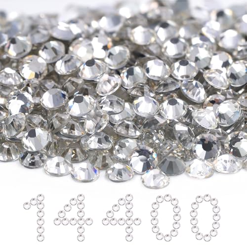 Image of Flatback Rhinestones Bulk, 14400PCS Crystal Rhinestones for Clothes DIY Decoration Crafts, Crystal, SS20, 4.6-4.8mm