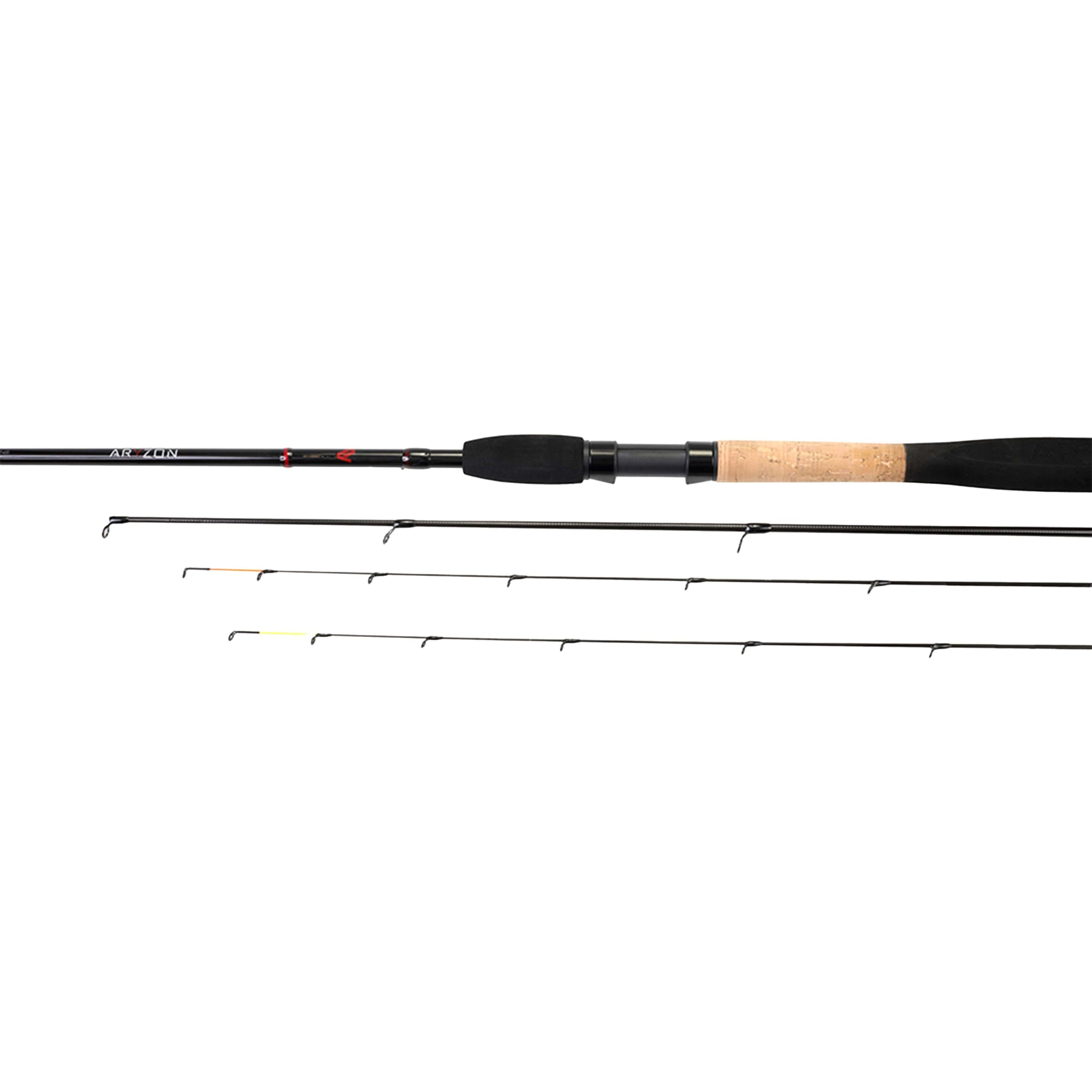 Nytro Aryzon Method Feeder Rod, 12ft, 30T Carbon Blanks, Through Action, with Two Carbon Quiver Tips, Cork and EVA Grips, Half-Matte Black Finish