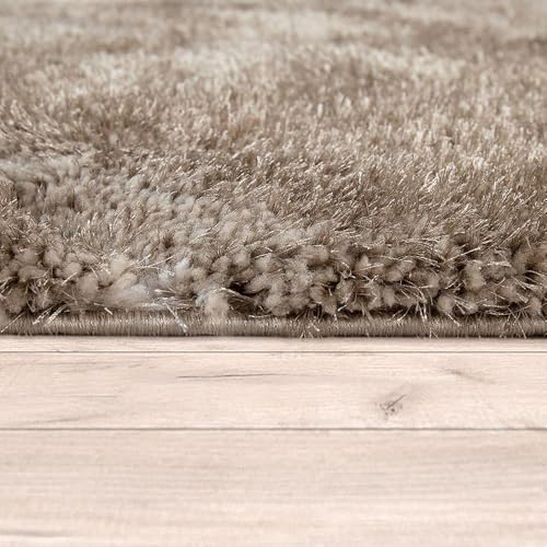 Image of Urban Modern Decor Features 3x5 Feet Modern Soft Shaggy Carpet Thick, Fluffy & 2 inch Pile Shag Rug for Your Kids Room, Bedroom & Livingroom(3x5 feet, Beige Moraccan 3D)