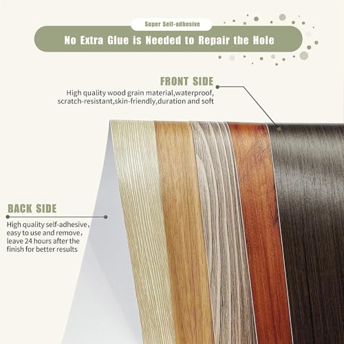 Image of Brown Colour Wood Border Wallpaper Peel and Stick Wooden Contact Paper for Countertops Border, Wall Corners Stickers and Wall Decor Waterproof Self Adhesive 4x180 Inch