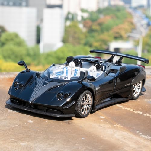 Modelo de Carro a Escala 1:24 Pagani Zonta Negro miniatura 7