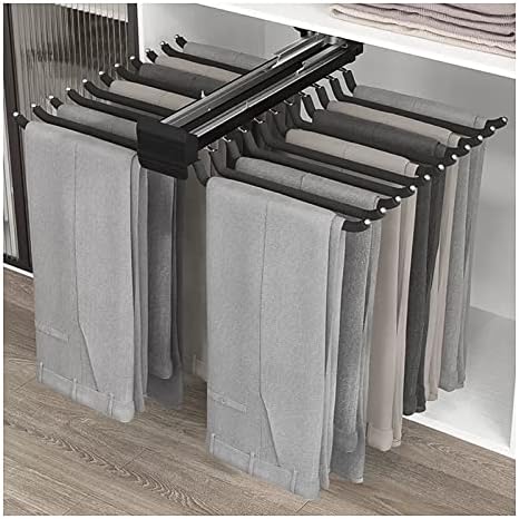 Pull Out Trousers Rack - 2 Arms Pants Hanger Bar for Space Saving Clothes Organizer, Ideal for Storage Solutions in Closets and Small Spaces