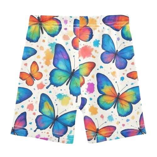 Joisal Girls Biker Shorts Toddler Cotton Shorts for Under Dress Cute 4t Kids Clothes Colorful Watercolor Butterflies2
