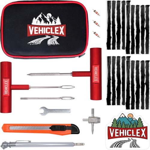 Image of Vehiclex Tubeless Tire Repair Kit with Aluminum T Handle Tools