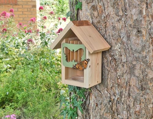 Wildlife World Butterfly Barn Garden Habitat - Wooden House for Butterflies, Moths & Lacewings