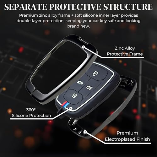 Zealsy Compatible with Tata Nexon, Punch, Harrier, Safari, Altroz & Tiago EV Electric 4-Button Smart Key Cover – Metal Silicone Car Key Protector Case Accessories - Image 6