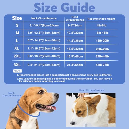 Image of IDOMIK Dog Recovery Collar, Waterproof Soft Dog Cone After Surgery, Comfy Protective Elizabethan Collar Alternative for Dogs Cats, Adjustable Pet Neck Donut Cone Anti-Licking Biting Wounds,Navy,XL