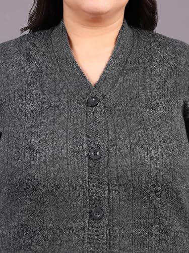 Image of HIFZAA Plus Size Sweater for Womens Woolen Full Sleeve Cardigan 3XL 4XL 5XL 6XL
