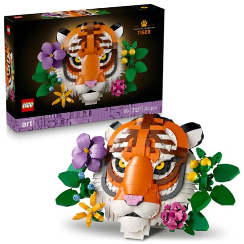 LEGO Art Fauna Koleksiyonu – Kaplan 31217 - Sanat Sever Yetişkinler için Çiçekli Dekoratif Model Yapım Seti, Doğum Günü Hediyesi, Özel Gün Hediye Fikri (744 Parça)
