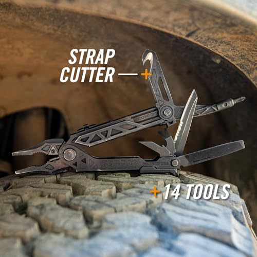 Gerber Gear Center Drive Rescue - Multitool Knife with Pliers, Strippers & Strap Cutter - Portable EDC Tactical Gear for Camping & Outdoor - Utility Tool - Molle Fabric Sheath- Made in USA - Black by Gerber - Image 4