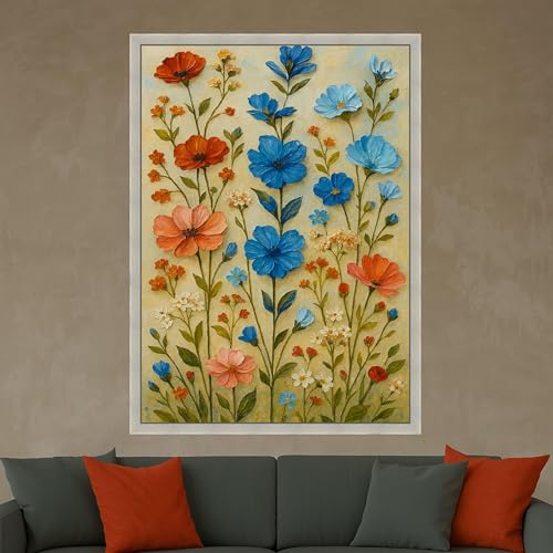 Tableau sur toile pour raviver un mur blanc décoration florale
