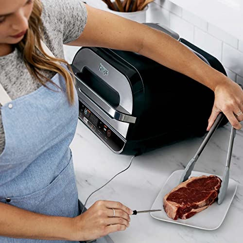 Ninja Bg550Co Foodi Smart Xl 6-In-1 Indoor Grill With Air Fry, Roast, Bake, Reheat & Dehydrate, Smart Thermometer, Black/Silver #TOP2