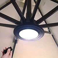 Happetite Rechargeable Cantilever Umbrella Light with Remote - 3 Brightness Modes, 300LM Super Bright for Patio, Garden, Outdoor (Black)