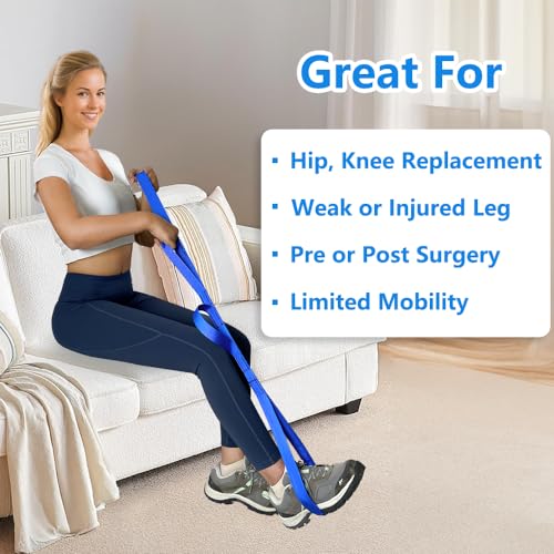 42 inch leg lifter leg lifter after hip replacement leg lifter for after knee surgery leg lifter strap rigid with multi loops leg lifters getting legs in and out of bed car couch wheelchair