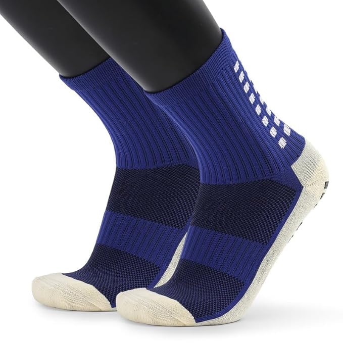 Image of Anti Slip Athletic Socks for Men | Pack of 3 Non Slip Grip Dotted Socks for Football, Running, Gym, Cycling & Outdoor Sports | Comfortable Cotton Ankle Socks