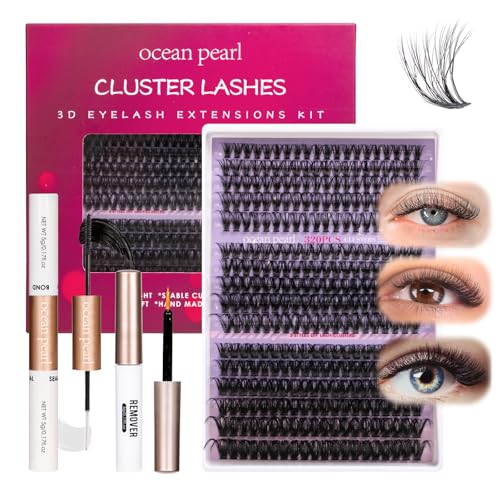 Ocean Pearl Lash Clusters 320pcs 11-20mm Lash Clusters Kit 40D+50D+100D Eyelashes, Lash Extension