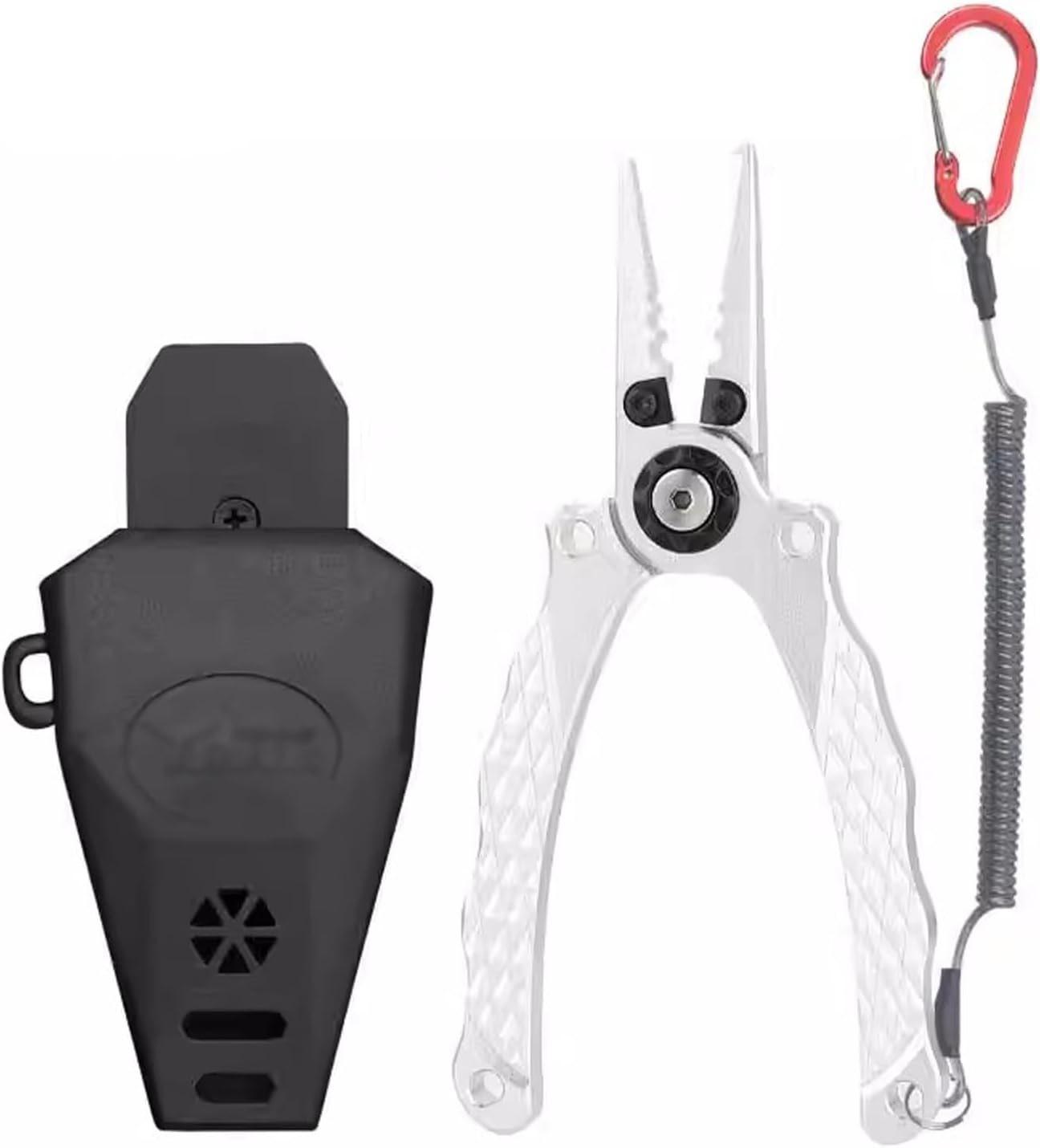 Fishing Pliers Aviation Aluminum Fishing Pliers, Multifunction Tool for Removing Hooks, Fishing Tackle Set with Scabbard and Lanyard Fishing Tackle(Color:B)