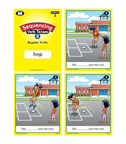 Super Duper Publications | Sequencing Regular And Irregular Verb Tenses Set 2 Fun Deck | Communication And Early Reader Skills Flash Cards | Educational Learning Materials For Children #TOP2