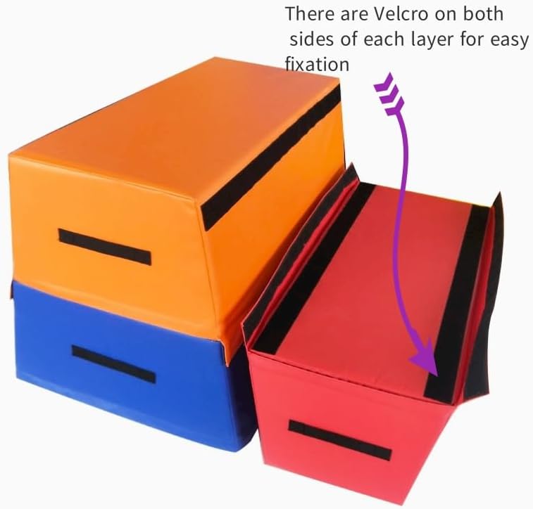 Stackable Foam Jump Boxes, Three Jump Boxes,Jumping Horse Box,Trapezoidal Three-Layer Foam Box,Parkour Wall Blocks,Removable, Customizable
